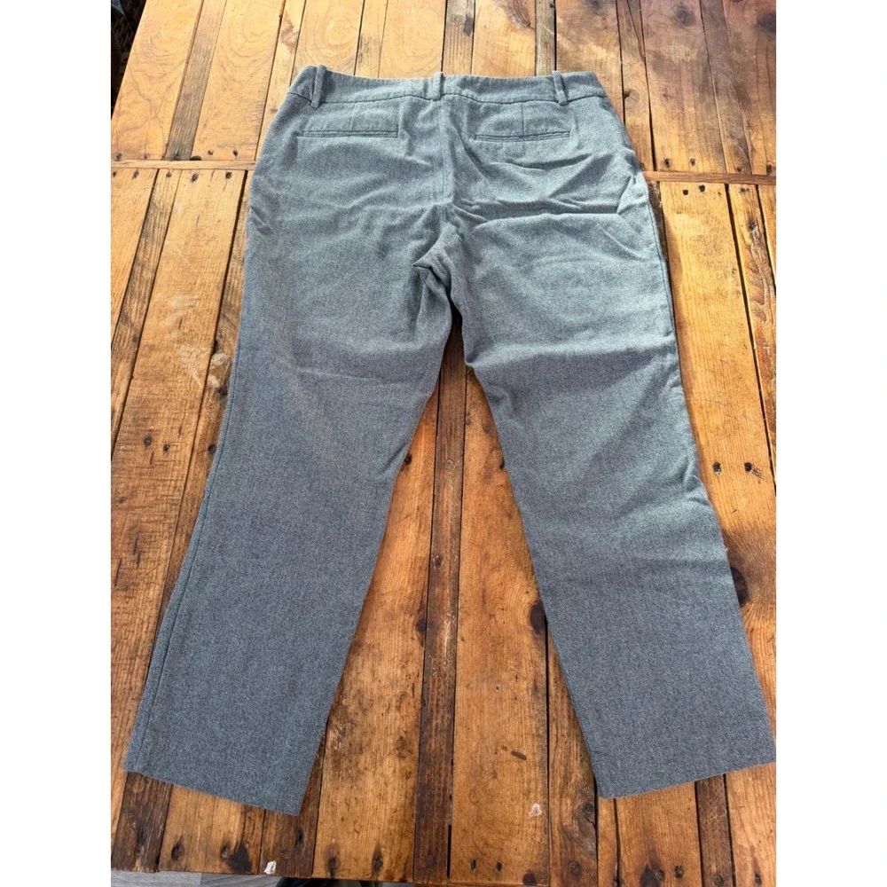 Gray Ankle Pants Womens 12 Stretch Straight Leg Office Workwear Minimalist